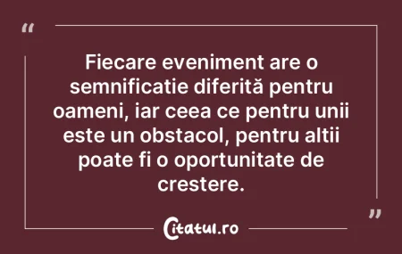 Fiecare eveniment are o semnificație di... Fiecare eveniment are o semnificație di...