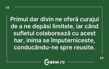 Primul dar divin ne oferă curajul de a ... Primul dar divin ne oferă curajul de a ...