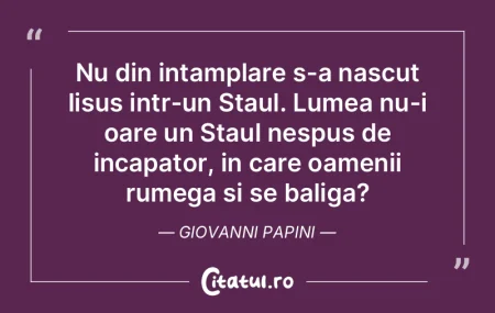 Nu din intamplare s-a nascut Iisus intr-... Nu din intamplare s-a nascut Iisus intr-...