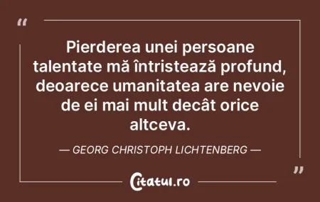 Pierderea unei persoane talentate mă î... Pierderea unei persoane talentate mă î...