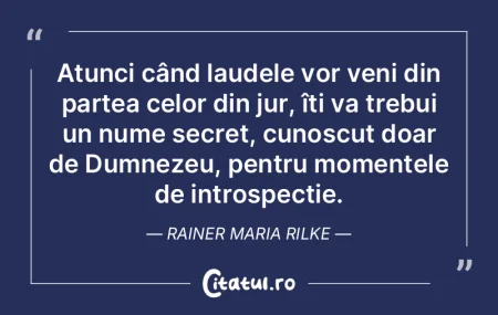 Atunci când laudele vor veni din partea... Atunci când laudele vor veni din partea...