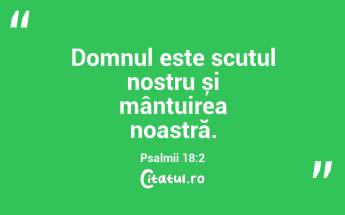 Domnul este scutul nostru și mântuirea noastră. Psalmii 18:2...
