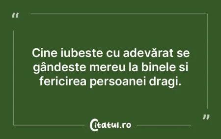 Cine iubește cu adevărat se gândește...