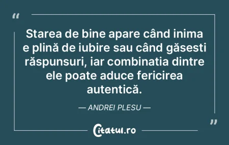 Starea de bine apare când inima e plinÄ... Starea de bine apare când inima e plinÄ...