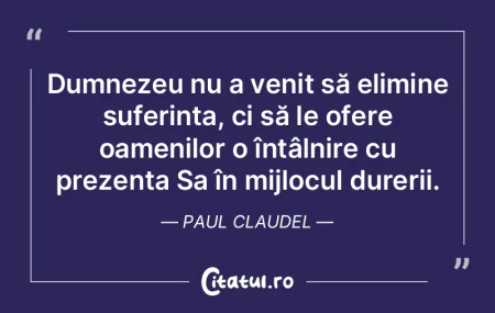 Dumnezeu nu a venit să elimine suferinÈ... Dumnezeu nu a venit să elimine suferinÈ...