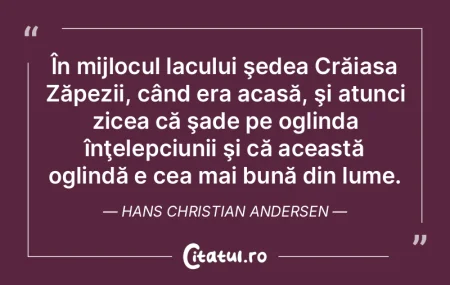 În mijlocul lacului şedea Crăiasa Ză... În mijlocul lacului şedea Crăiasa Ză...