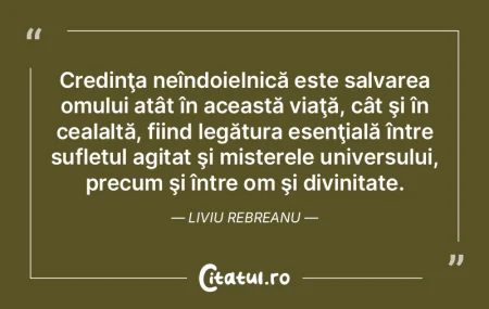 Credinţa neîndoielnică este salvarea ... Credinţa neîndoielnică este salvarea ...