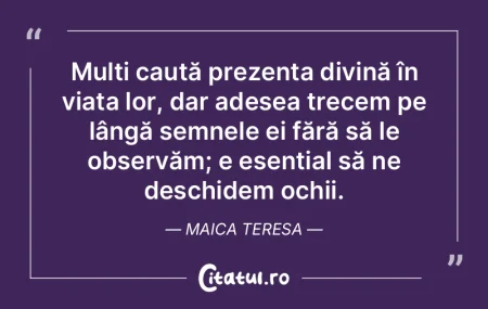 MulÈ›i caută prezenÈ›a divină în viaÈ... MulÈ›i caută prezenÈ›a divină în viaÈ...