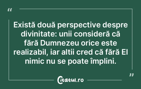 Există două perspective despre divinit... Există două perspective despre divinit...