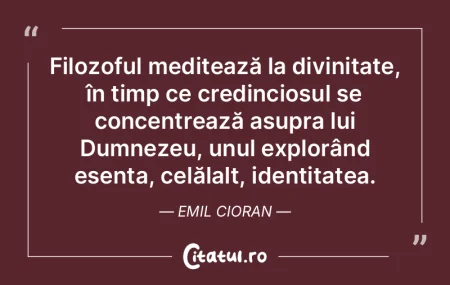 Filozoful meditează la divinitate, în ... Filozoful meditează la divinitate, în ...