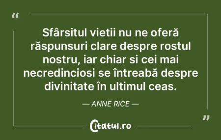 Sfârșitul vieții nu ne oferă răspun... Sfârșitul vieții nu ne oferă răspun...