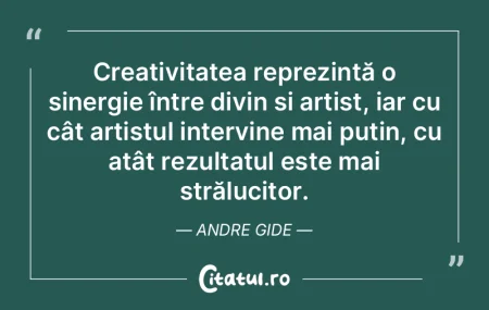 Creativitatea reprezintă o sinergie în... Creativitatea reprezintă o sinergie în...