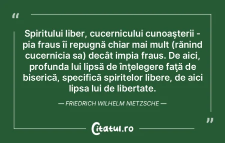 Spiritului liber, cucernicului cunoaÅŸte... Spiritului liber, cucernicului cunoaÅŸte...