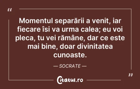 Momentul separării a venit, iar fiecare...