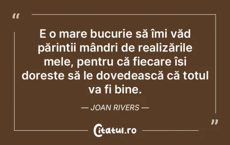 E o mare bucurie să îmi văd părinți...