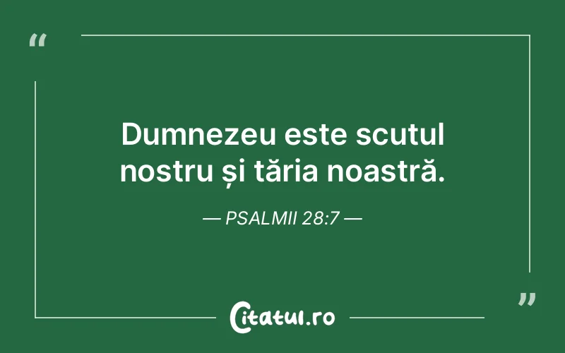 Dumnezeu este scutul nostru și tăria noastră. Psalmii 28:7