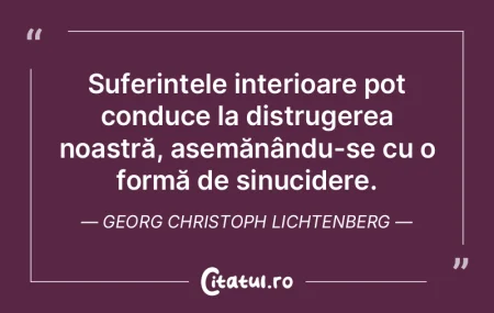 Suferințele interioare pot conduce la d... Suferințele interioare pot conduce la d...