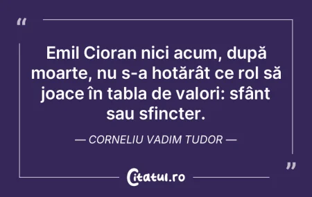 Emil Cioran nici acum, după moarte, nu ... Emil Cioran nici acum, după moarte, nu ...