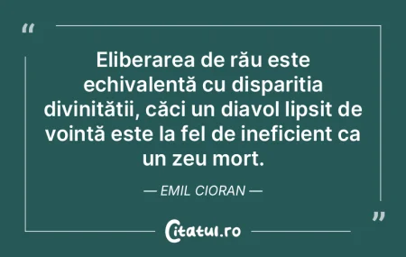 Eliberarea de rău este echivalentă cu ... Eliberarea de rău este echivalentă cu ...