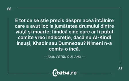 E tot ce se ştie precis despre acea în... E tot ce se ştie precis despre acea în...