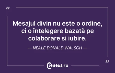 Mesajul divin nu este o ordine, ci o în...