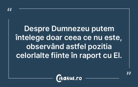 Despre Dumnezeu putem înțelege doar ce... Despre Dumnezeu putem înțelege doar ce...