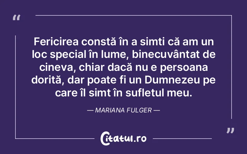 Citat Mariana Fulger - citate crestine