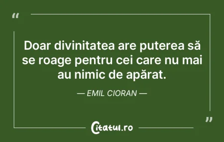 Doar divinitatea are puterea să se roag... Doar divinitatea are puterea să se roag...