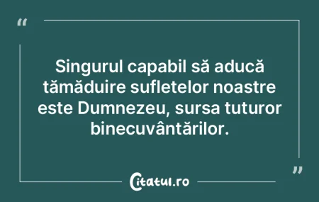 Singurul capabil să aducă tămăduire ...