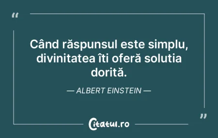 Când răspunsul este simplu, divinitate... Când răspunsul este simplu, divinitate...