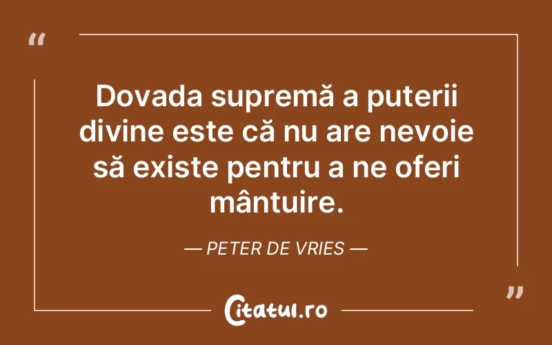 Citat Peter De Vries - citate crestine