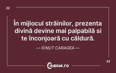 În mijlocul străinilor, prezența divi... În mijlocul străinilor, prezența divi...