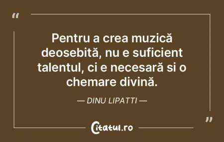 Pentru a crea muzică deosebită, nu e s... Pentru a crea muzică deosebită, nu e s...