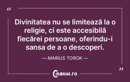 Divinitatea nu se limitează la o religi...