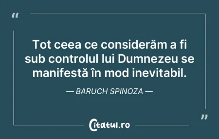 Tot ceea ce considerăm a fi sub control...