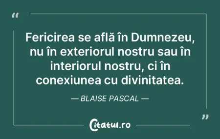 Fericirea se află în Dumnezeu, nu în ... Fericirea se află în Dumnezeu, nu în ...