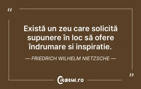 Există un zeu care solicită supunere Ã... Există un zeu care solicită supunere Ã...