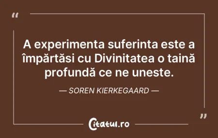 A experimenta suferința este a împărt... A experimenta suferința este a împărt...