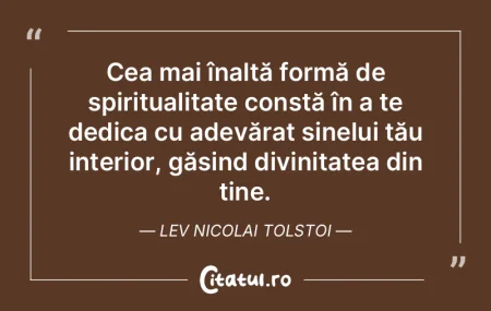 Cea mai înaltă formă de spiritualitat... Cea mai înaltă formă de spiritualitat...