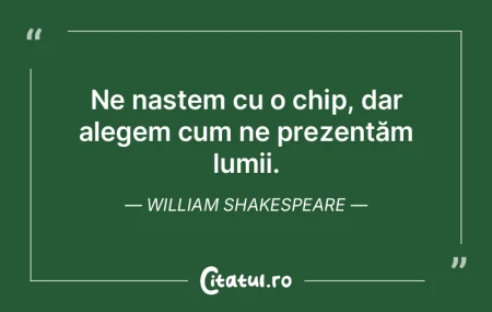 Ne naștem cu o chip, dar alegem cum ne ... Ne naștem cu o chip, dar alegem cum ne ...