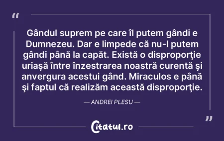 Gândul suprem pe care îl putem gândi ... Gândul suprem pe care îl putem gândi ...