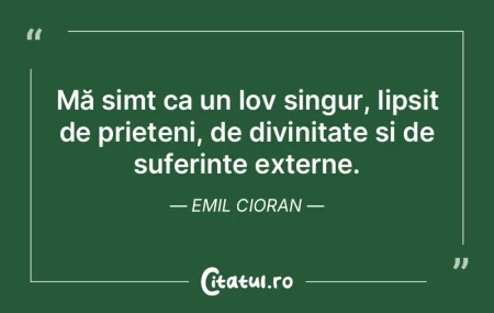 Mă simt ca un Iov singur, lipsit de pri... Mă simt ca un Iov singur, lipsit de pri...