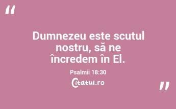 Dumnezeu este scutul nostru, să ne încredem în El. Psalmii 18:30...