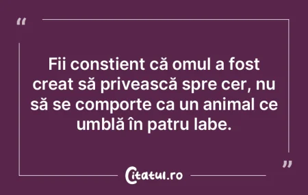 Fii conștient că omul a fost creat să...