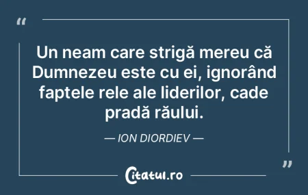Un neam care strigă mereu că Dumnezeu ... Un neam care strigă mereu că Dumnezeu ...