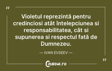 Violetul reprezintă pentru credincioși... Violetul reprezintă pentru credincioși...