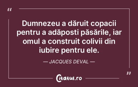 Dumnezeu a dăruit copacii pentru a adă... Dumnezeu a dăruit copacii pentru a adă...