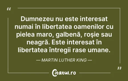 Dumnezeu nu este interesat numai în lib... Dumnezeu nu este interesat numai în lib...