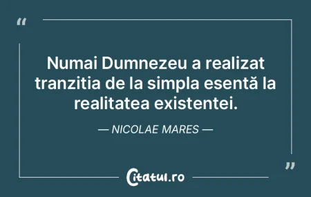 Numai Dumnezeu a realizat tranziția de ... Numai Dumnezeu a realizat tranziția de ...
