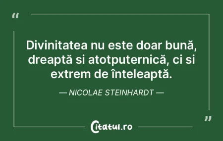 Divinitatea nu este doar bună, dreaptă... Divinitatea nu este doar bună, dreaptă...
